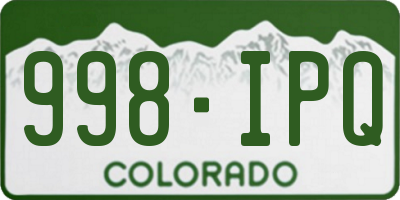CO license plate 998IPQ