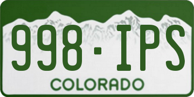 CO license plate 998IPS