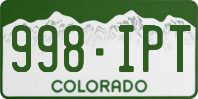 CO license plate 998IPT