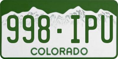 CO license plate 998IPU