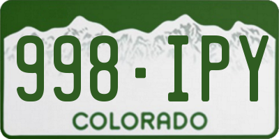 CO license plate 998IPY