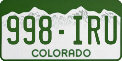 CO license plate 998IRU