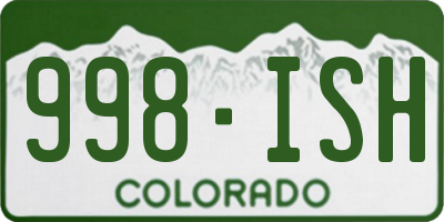 CO license plate 998ISH