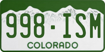 CO license plate 998ISM