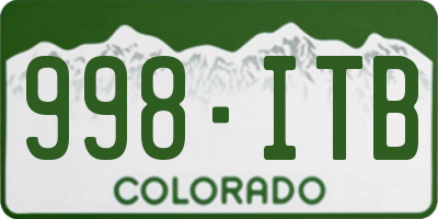 CO license plate 998ITB