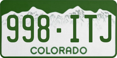 CO license plate 998ITJ