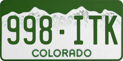 CO license plate 998ITK