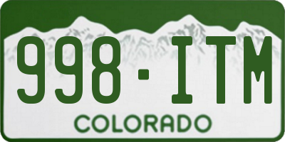 CO license plate 998ITM