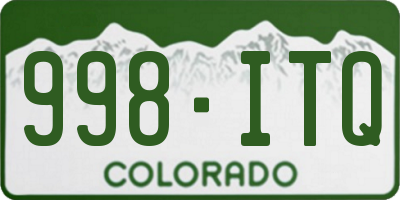 CO license plate 998ITQ