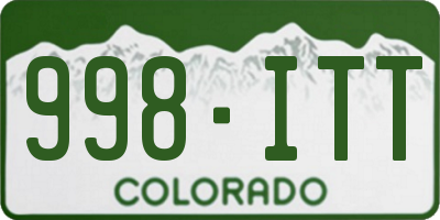 CO license plate 998ITT