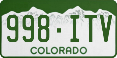 CO license plate 998ITV