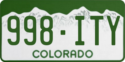 CO license plate 998ITY