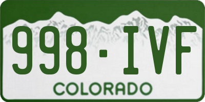 CO license plate 998IVF