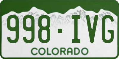 CO license plate 998IVG
