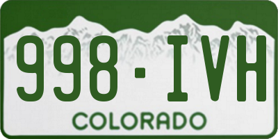 CO license plate 998IVH