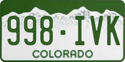 CO license plate 998IVK