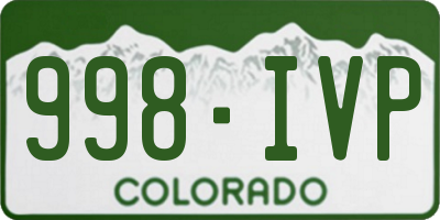 CO license plate 998IVP