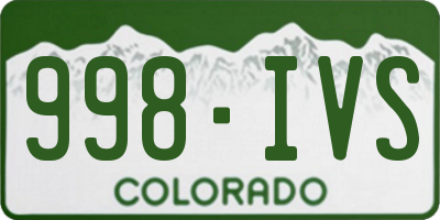 CO license plate 998IVS