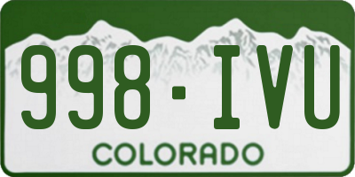 CO license plate 998IVU