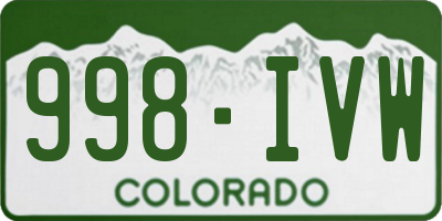 CO license plate 998IVW