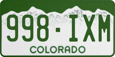 CO license plate 998IXM