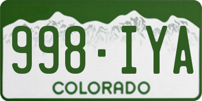 CO license plate 998IYA