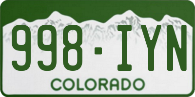 CO license plate 998IYN