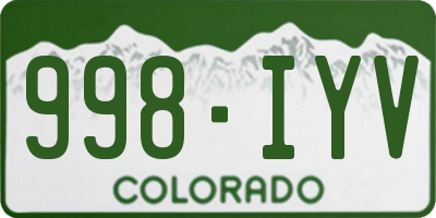CO license plate 998IYV