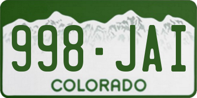 CO license plate 998JAI