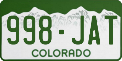 CO license plate 998JAT