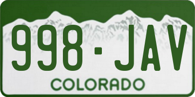 CO license plate 998JAV