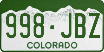 CO license plate 998JBZ