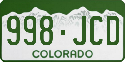 CO license plate 998JCD