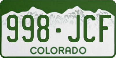 CO license plate 998JCF