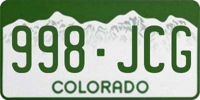 CO license plate 998JCG