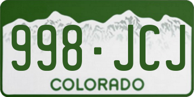 CO license plate 998JCJ
