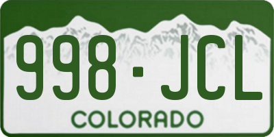 CO license plate 998JCL