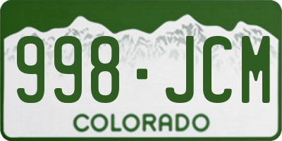 CO license plate 998JCM