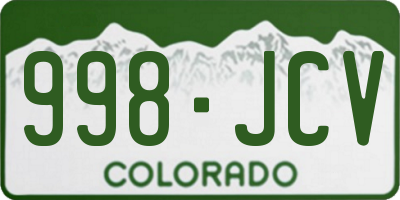 CO license plate 998JCV