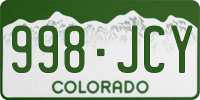 CO license plate 998JCY
