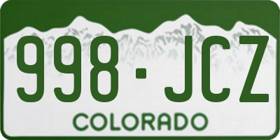 CO license plate 998JCZ
