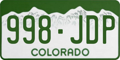 CO license plate 998JDP