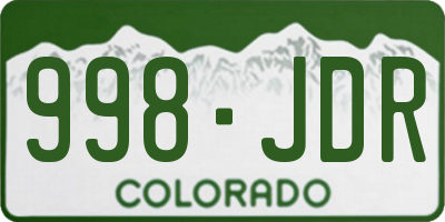 CO license plate 998JDR