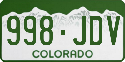 CO license plate 998JDV
