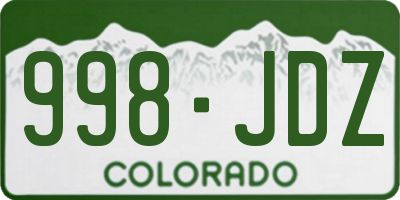 CO license plate 998JDZ