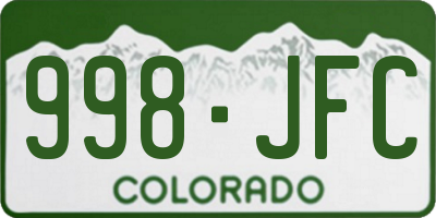 CO license plate 998JFC