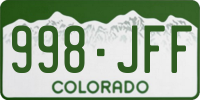 CO license plate 998JFF