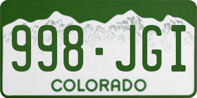 CO license plate 998JGI