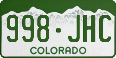 CO license plate 998JHC