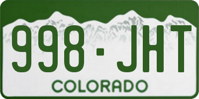 CO license plate 998JHT
